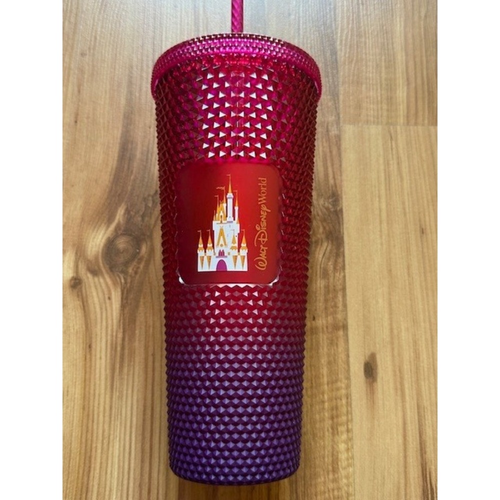 Starbucks‎ Disney World Red Studded Tumbler 24 oz Cold Cup with Straw